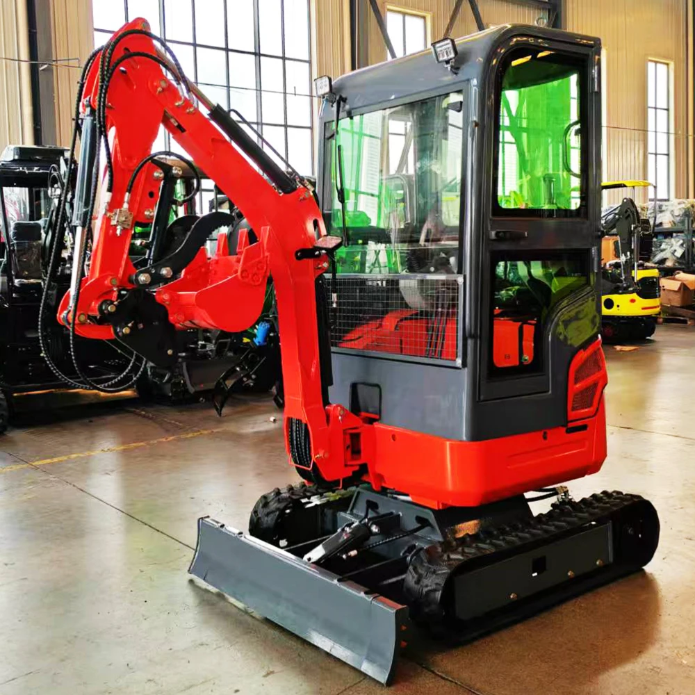 1,5-Tonnen-Minibagger, kundenspezifischer Raupenbagger, hydraulische Erdbewegungsmaschine, kompakte Maschine mit CE- und EPA-Zertifizierung für den landwirtschaftlichen Einsatz