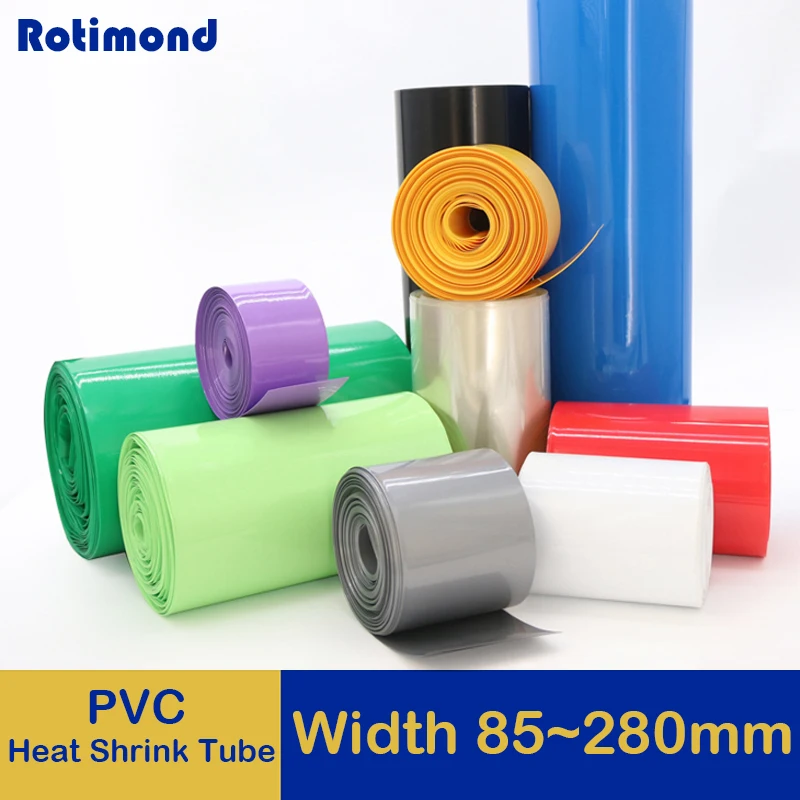 

18650 Lipo Battery PVC Heat Shrink Tube Pack 85mm ~ 280mm Width Insulated Film Wrap lithium Case Cable Sleeve