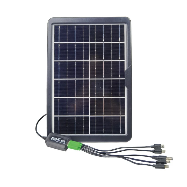 6V 6W 1A Solar Panel 5pcs Outlet USB Outdoor Portable Solar System for  Mobile Phone Chargers with Stabilizer Voltageg Regulator - AliExpress