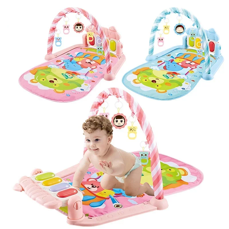 Baby Music Rack Play Mat Puzzle Carpet with Piano Keyboard Infant Playmat Gym Crawling Activity Rug Toys for 0-12 Months Gifts musical playmat crawling blanket baby play gym toys