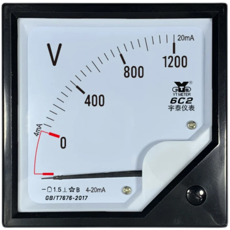 

Customized 6c2 1200V/4-20mA Analog Voltmeter 80 * 80mm Pointer Inverter Instrument 76 * 76mm