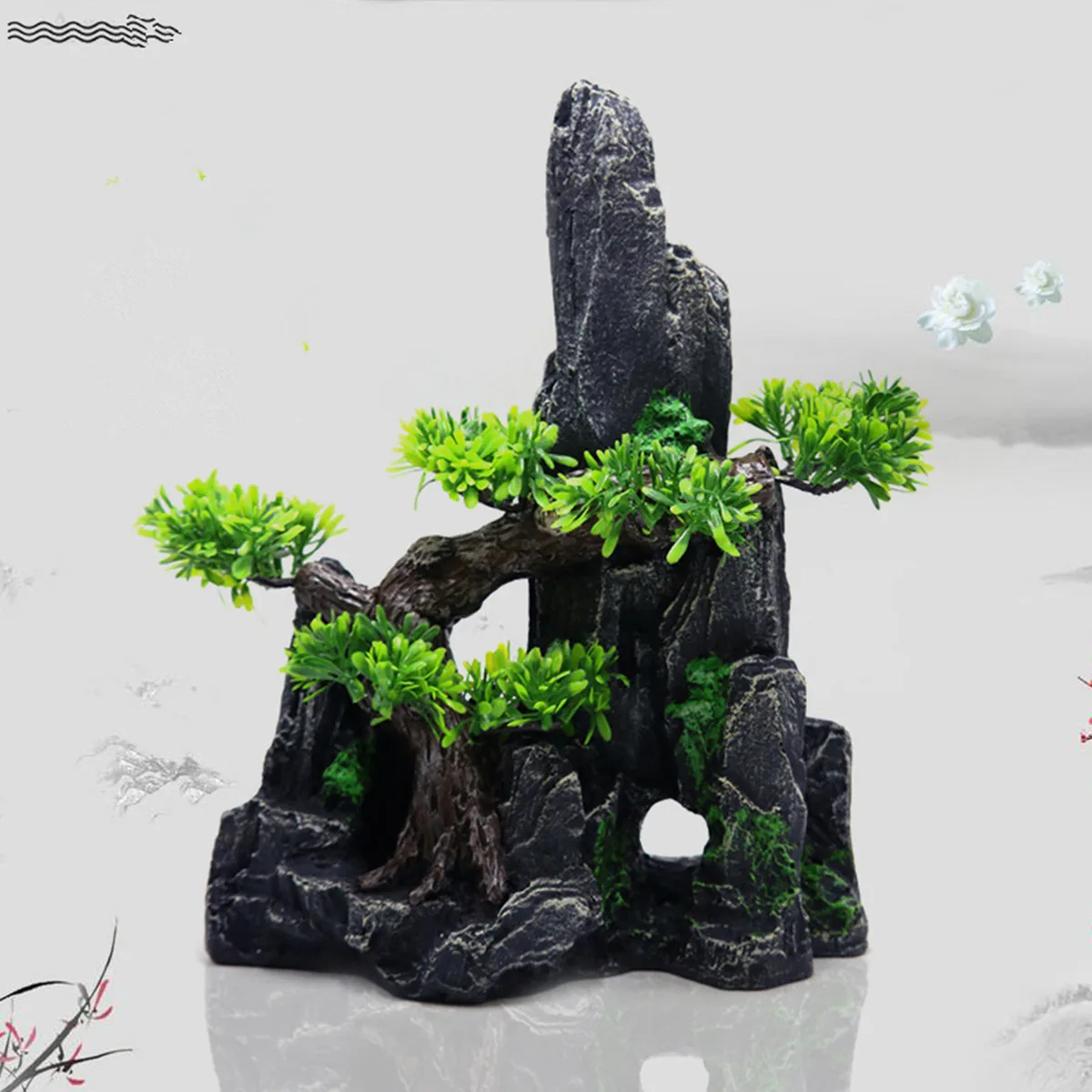

Small Fish Shrimp Play Ornament Rockery Landscape Fish Tank Decoration View Stone Resin Aquarium Mountain