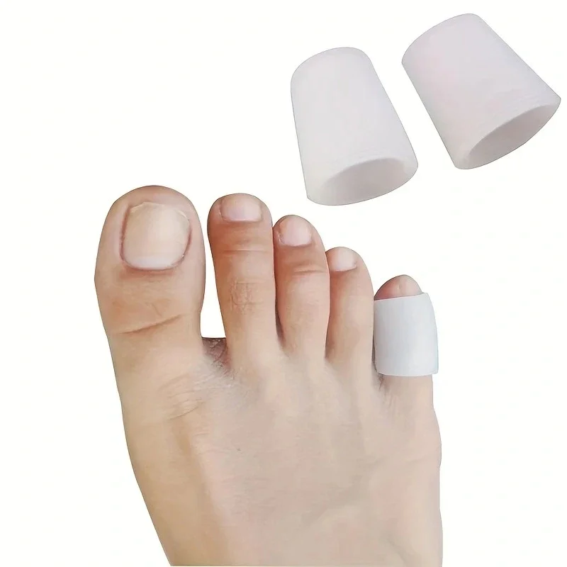 2 개/몫 실리콘 젤 작은 발가락 튜브 옥수수 물집 교정기 핑키 보호기 젤 Bunion 발가락 손가락 보호 젤 슬리브