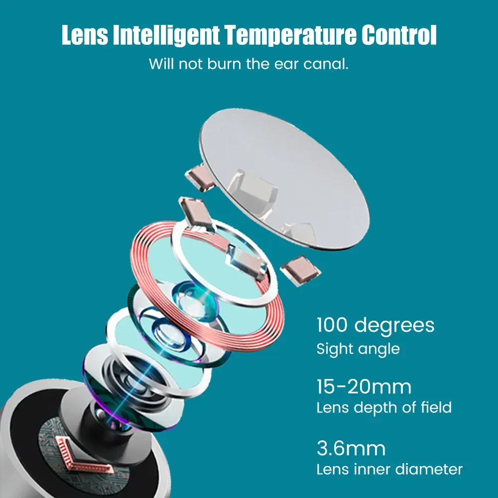 Visible Ear Wax Removal Cleaning Tools HD Wireless Visual Ear Cleaner with Camera Endoscope Kit Health Care Otoscope Ear Picker 3
