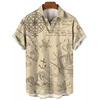 2024 Summer Compass Graphic Men Hawaiian Shirt 3d Print Shirts For Men Vintage Plus Size Hawaiian Shirts Beach Retro Camisa Tops 4