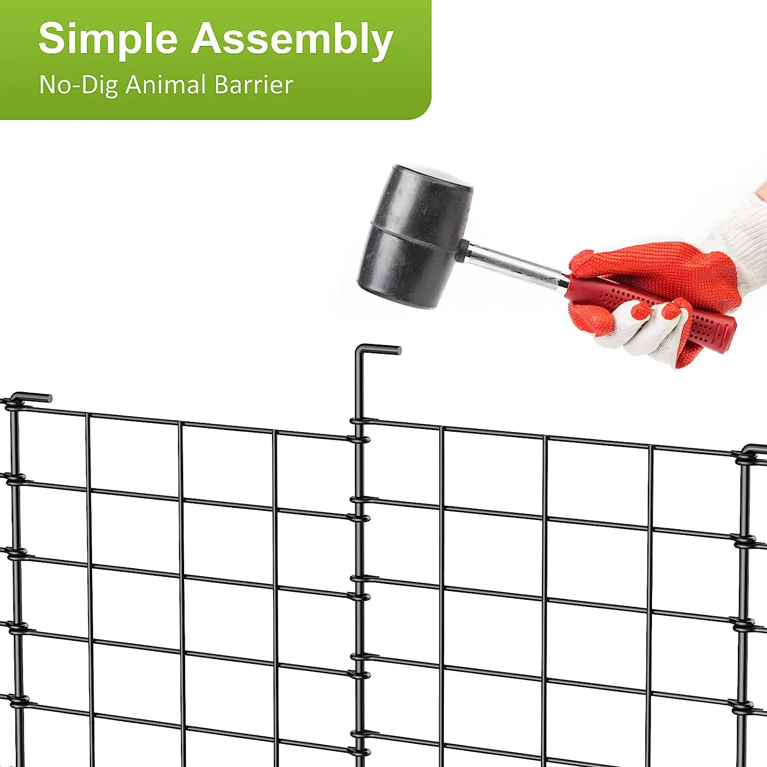 10 PCS Garden Fence Panel Folding Fences RustProof Landscape Wire Fencing Border