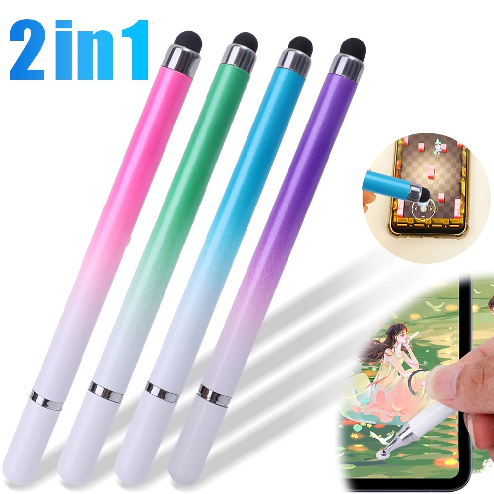 

2 In 1 Gradient Color Tablet Pen Universal Writing Drawing Painting Touch Pencil Stylus Pen For Android Phones Tablet iPad