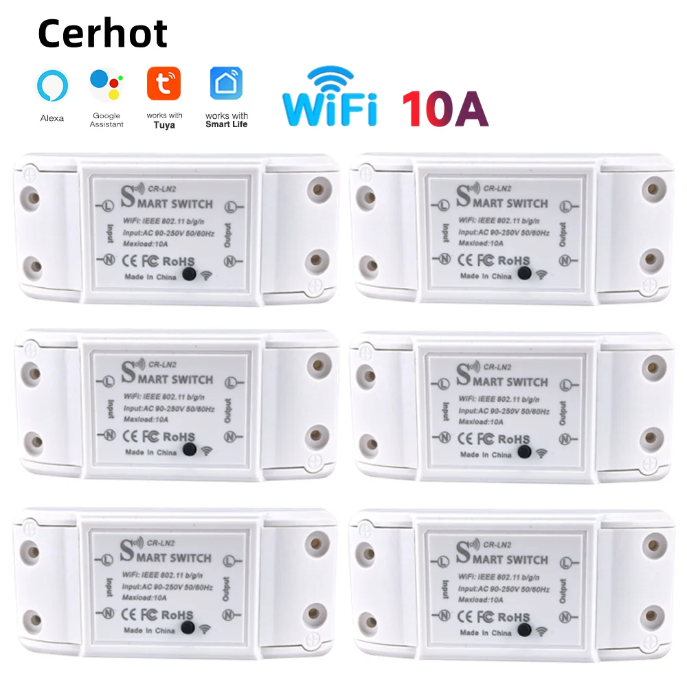 

Cerhot 10A WIFI Switch Smart MINI Module DIY Home Improvement Interruptor Smart Tuya Smart life Remote Controller Wall Switches