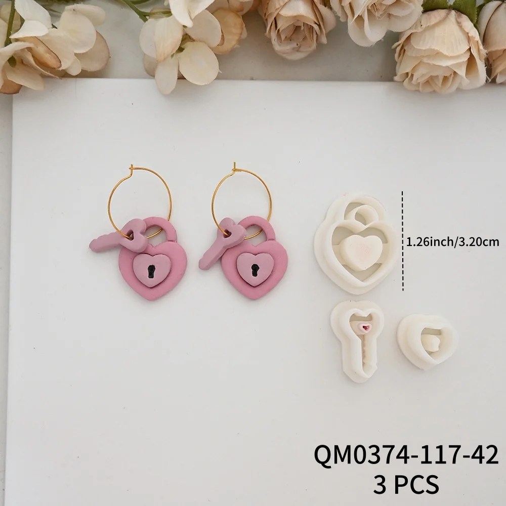 Valentinstag-Serie Polymer-Ton-Ausstecher, süßer Liebesbär/Schwein/Frosch, DIY-Ohrring-Prägeschneider, Keramik-Ton-Herstellungswerkzeuge – Detail 8