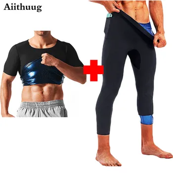 Aiithuug 남성용 체중 감소 코르셋, 네오프렌 스웨트 슈트, 슬리밍 지방 연소 코르셋, 3 배 땀 바디 셰이퍼 코르셋