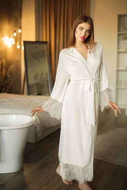 Damigella Vestaglia Matrimonio Sposa Vestaglia Sposa Set Di