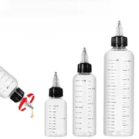 1Pcs 30ml/60ml/100ml/120ml/250ml Plastic PET Juice Liquid Capacity Dropper Bottles Twist Top Cap Tattoo Pigment Ink Containers 1