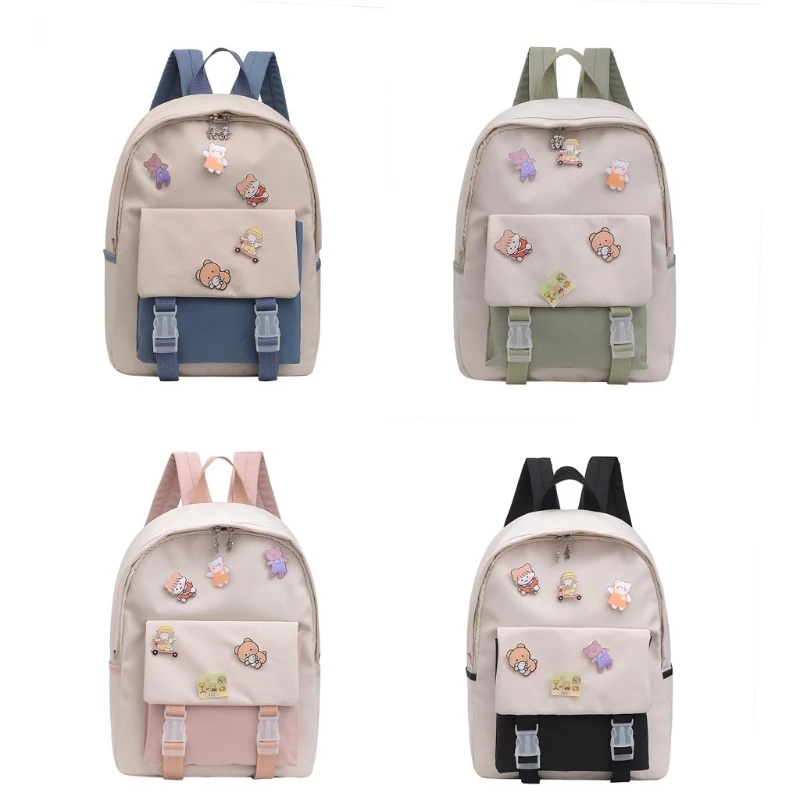 

Lovely Backpack Rucksack Teenage Girls School Bag Student Daypack Female Book Bags Multifunctional Schoolbag Badge