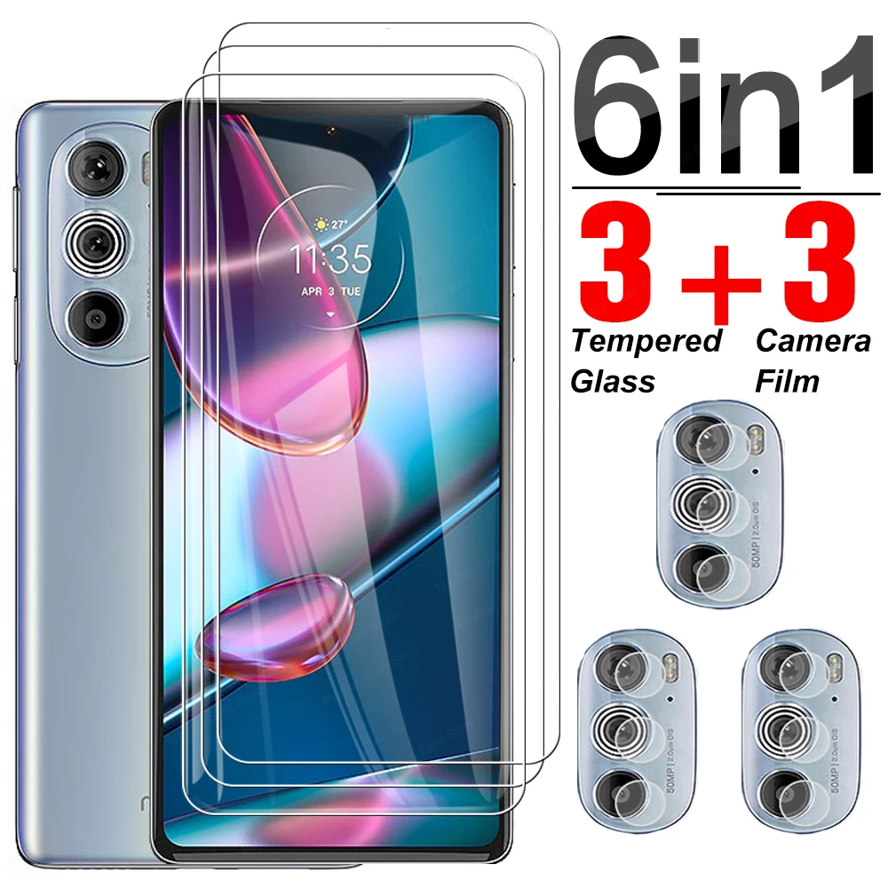 

6 в 1 закаленное стекло для Motorola Edge 30 Pro Полное покрытие защита экрана пленка для объектива для Moto rola Edge 30 Pro 30Pro стекло