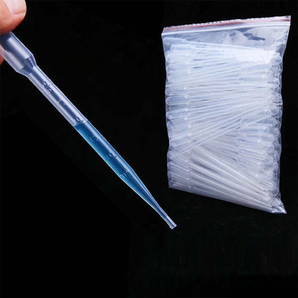 50pcs 1/2/3ML Disposable Plastic Laboratory Pipette Pasteur Pipettes Dropper Experiment Supplies Essential Oils Pipettes Makeup plastic pipette
