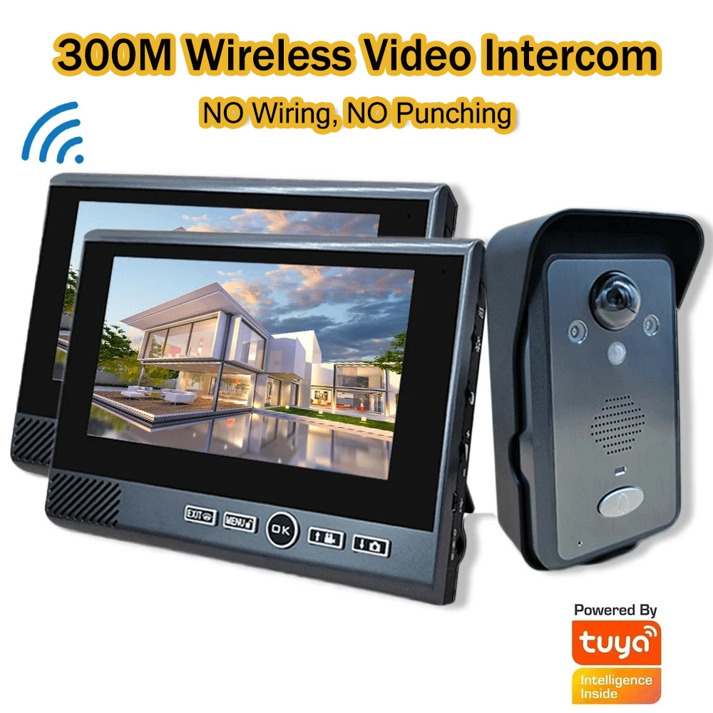 Angielo1080P Wireless Video Intercom Without Holes, Motion