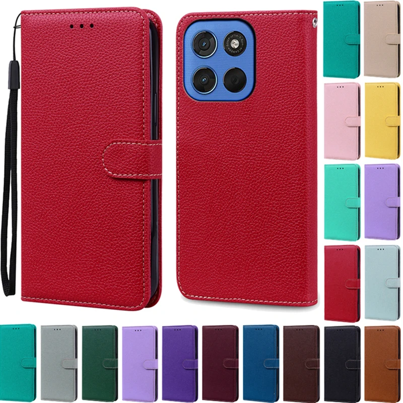 Leather Flip Wallet Cover with Magnetic Closure