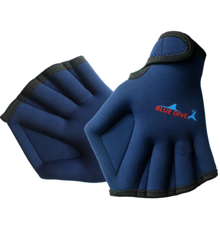 1 Pair Adjustable Neoprene Webbed Swimming Gloves Aquatic Fit SwimPaddles Snorkeling Diving Hand Web Water Gloves Half Finger 2