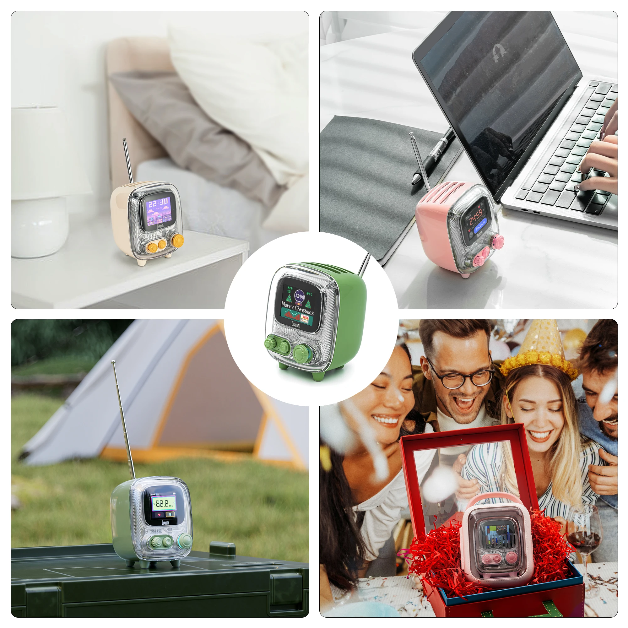Divoom T-tiivoo-2 Mini Retro Bluetooth Portable Radios AM FM Bluetooth Speaker Subwoofer