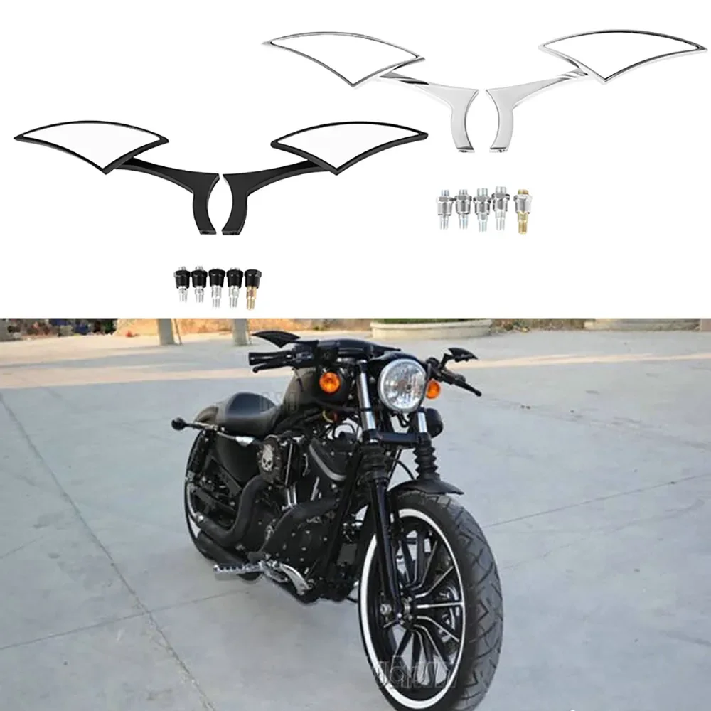 

2x For Harley Dyna Sportster Softail Touring Street Glide XL 1200 883 Electra Glide Universal Blade Motorcycle Rearview Mirrors