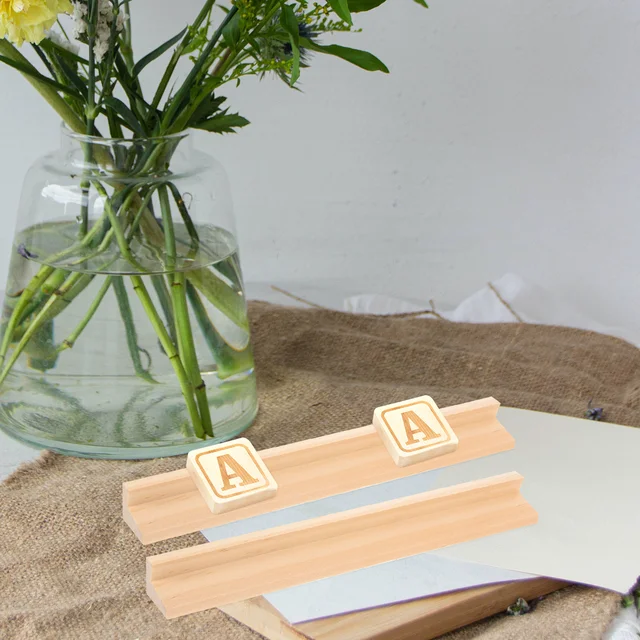 10pcs Base Wood English Letters Base Display Stand Eco Friendly Toy Safe Learn Alphabet Domino Building Blocks 4