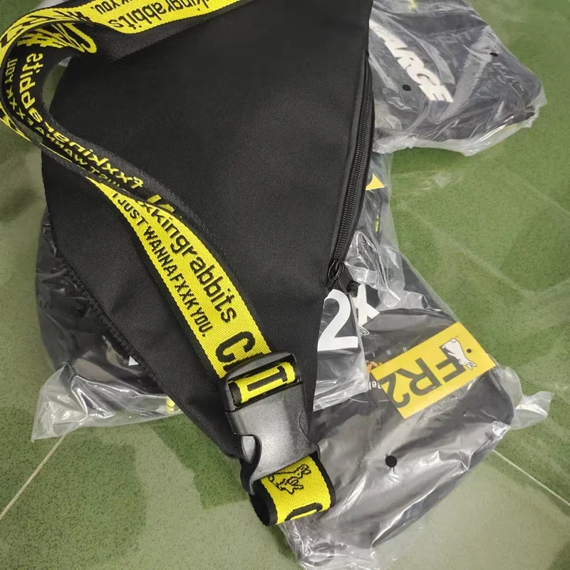 Real Photos Mesh #FR2 Backpacks Embroidery Rabbits Logo Men Women Fashion Crossbody Bag Inside Zipper High Quality Canvas Bag