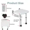 Adjustable Height Folding Shower Seat Wall Mounted Bath Bench Stool Elderly Handicap Pregnant Women Stylish & Convenient Space 6