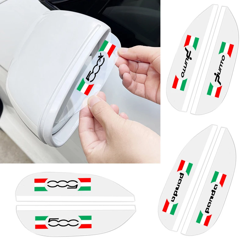 2 Pz Trasparente Auto Specchietto Retrovisore Protezione Pioggia Sopracciglio Visiera Per Fiat Argo Bravo 500 500L 500X Panda Punto Seicento Linea