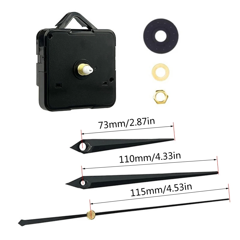 ZYWUOY Kit meccanismo Orologio Alimentato a Batteria, Ricambio Movimento Orologio al Quarzo, Albero Lungo e Corto meccanismo Orologio da Parete Ricambio Motore Parti di Riparazione Fai da Te (8,9 mm