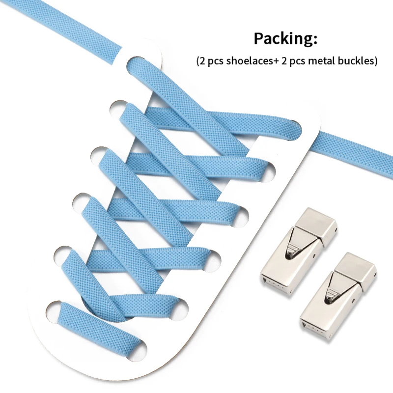 

No Tie Shoelaces Press Locks Shoelaces Without Ties Elastic Laces Sneakers Kids Adult 8MM Width Flat Laces for Shoes Accessories