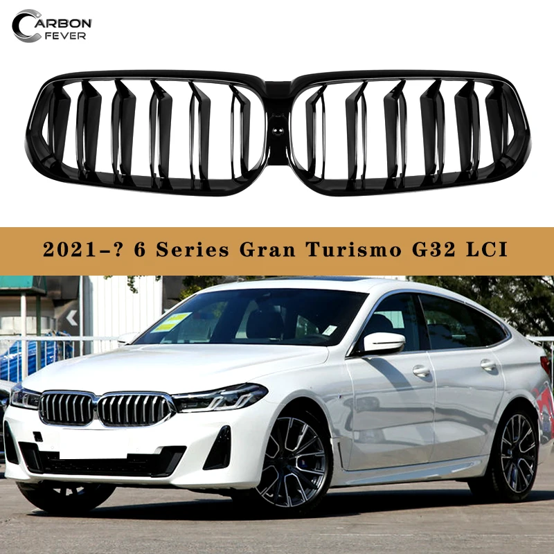Передняя решетка для 6 серий G32 GT 2021-? Гран Туризм LCI глянцевый черный ABS передний