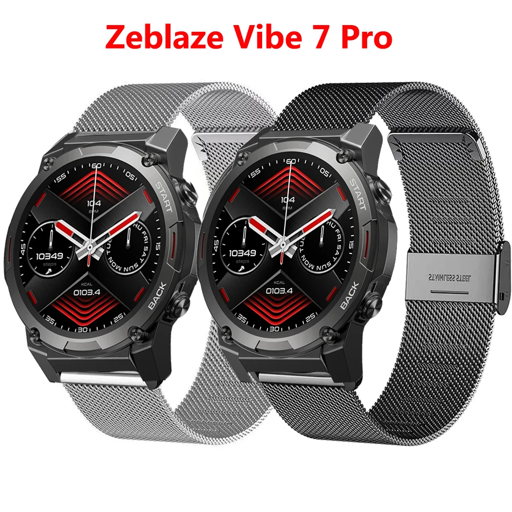 

22mm Mesh Watch Band for Zeblaze Vibe 7 Pro Bracelet Wrist Strap Loop for Zeblaze Vibe 7 Lite Watchband Accessories