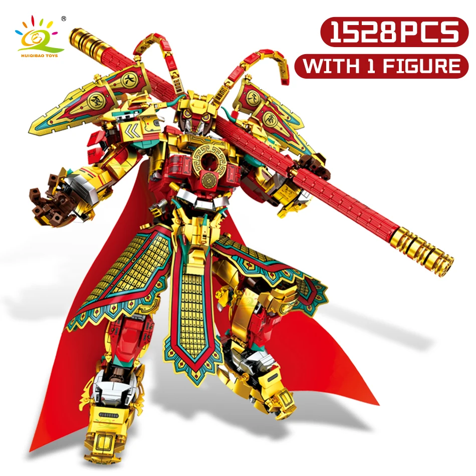 BANDAI - monkichi2019 HUIQIBAO 1528pcs Sun Wukong Mecha Building Blocks City