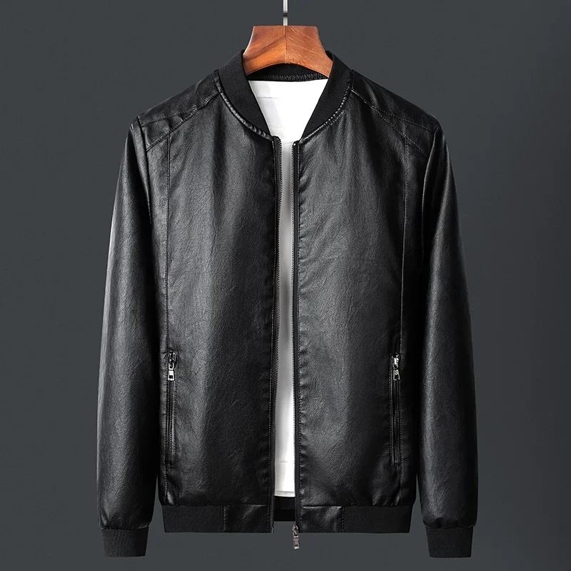 

2024 New Leather Jacket Bomber Motorcycle Jacket Men Black Biker PU Baseball Jacket Plus Size 8XL Fashion Causal Jaqueta Male