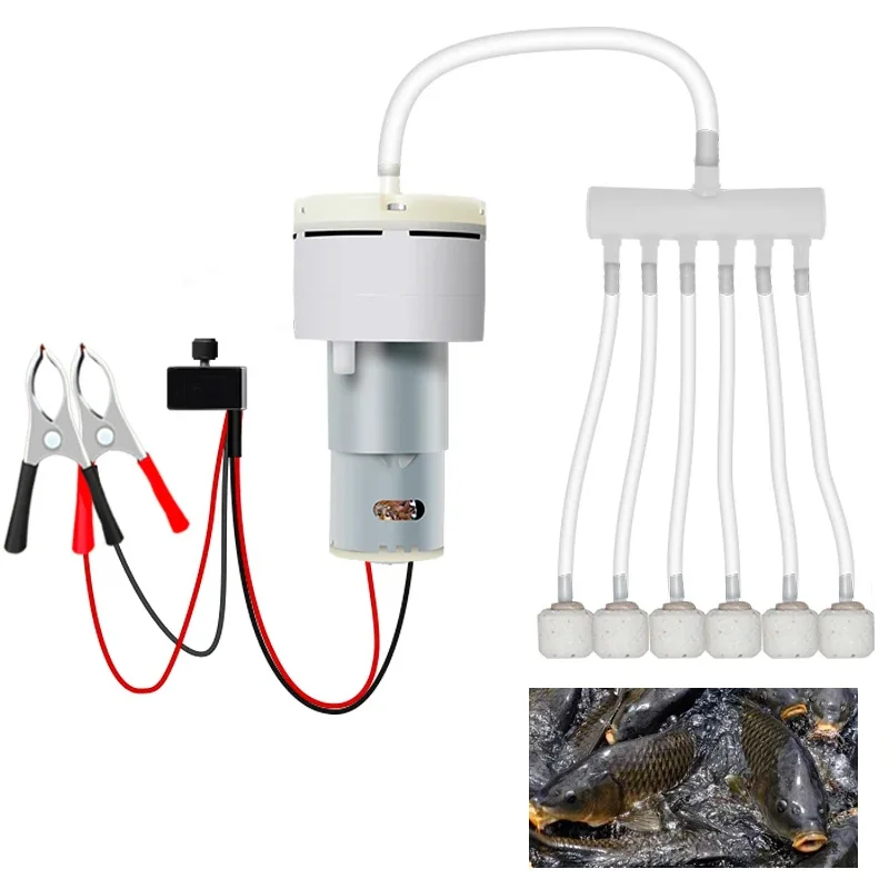 DC 12V Mini Air Pump Aquarium Aquarium Pump Water Oxygen Pumo Motor Adjustable PWM Volume Fishing Fish Tank Breeding