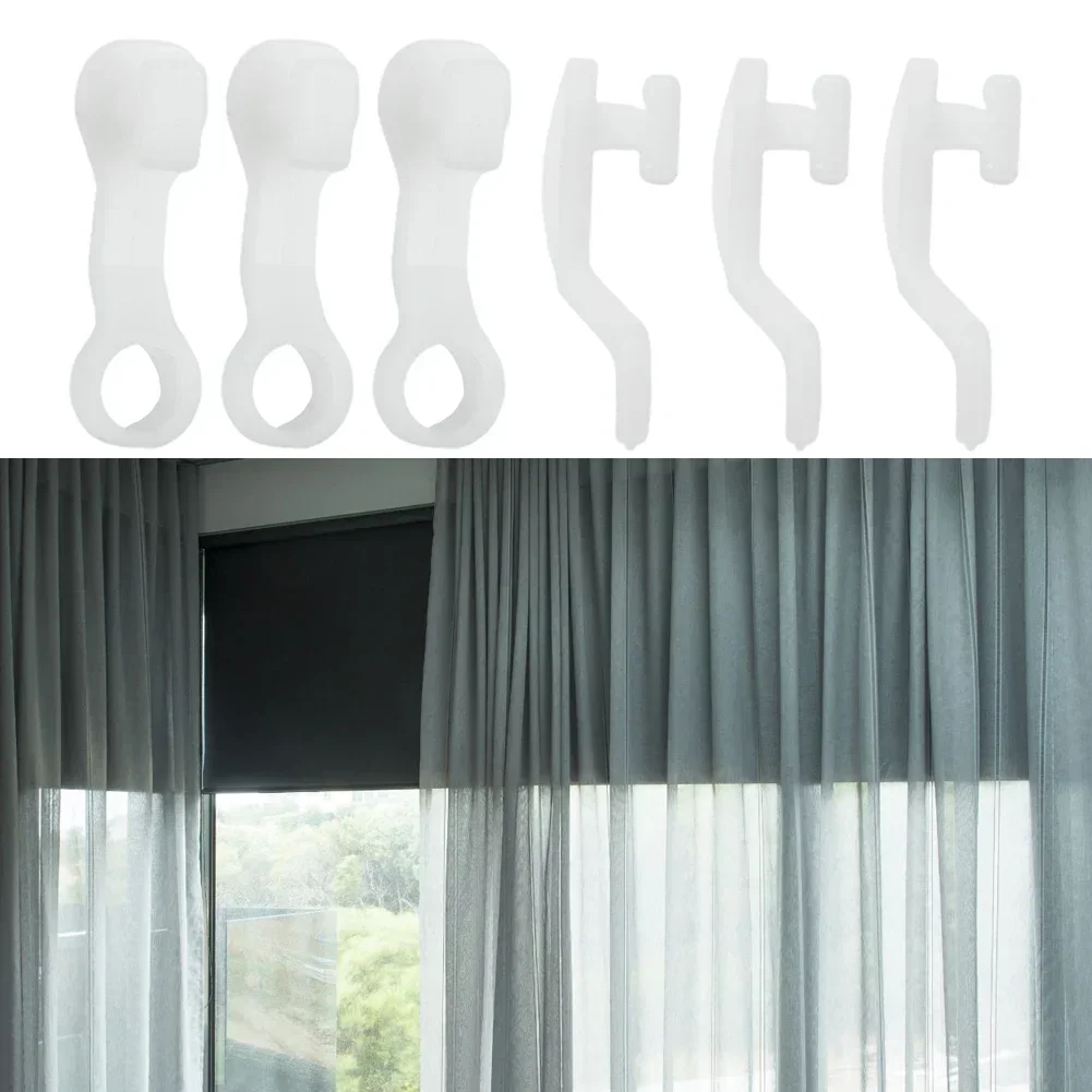 Curtain Hooks Curtain Gliding Hook 50pcs/pack Track Gliders Track Rail Gliders Plastic Durable