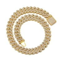 20MM 3 Row Iced Out CZ Stone Men Jewelry Hip Hop Micro Pave Cuban Link Chain High Quality Heavy Chunky Necklace Iced Out Chain