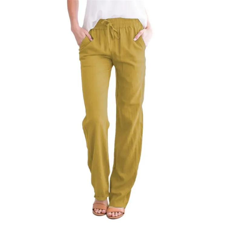 cropped leggings Spring/summer 2022 New plain color slacks with loose straps for casual fashion and wide legs white capri pants Pants & Capris