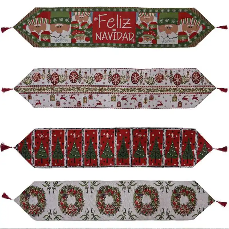 Description Picture 4 of itemNew Christmas Table Runner Long Table Cloth Christmas Dining table Decoration Home New Year Xmas Gifts Navidad Tableware Decor