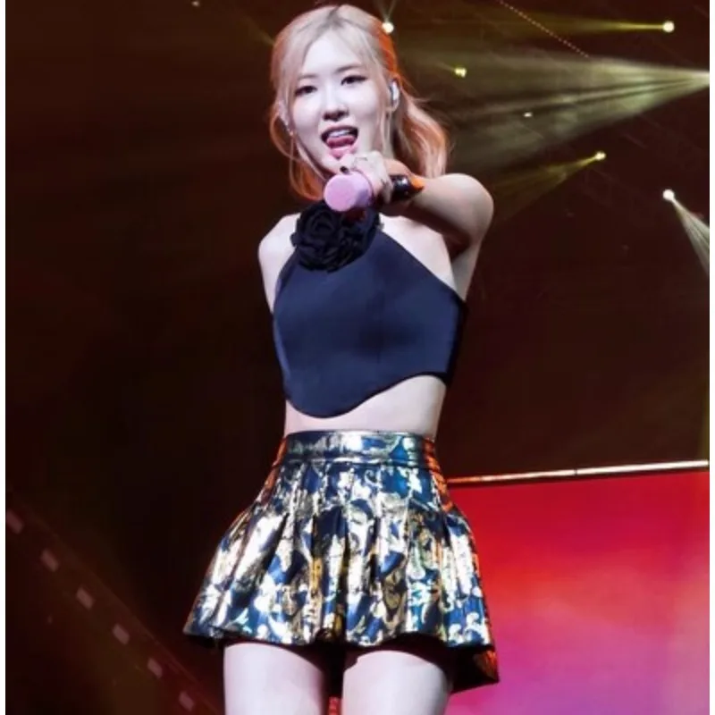 

New Y2K Women Jazz Dance Costume Sexy Kpop Singer Clothing Crop Tops Vest Skirt Concert Festival Performance Wear