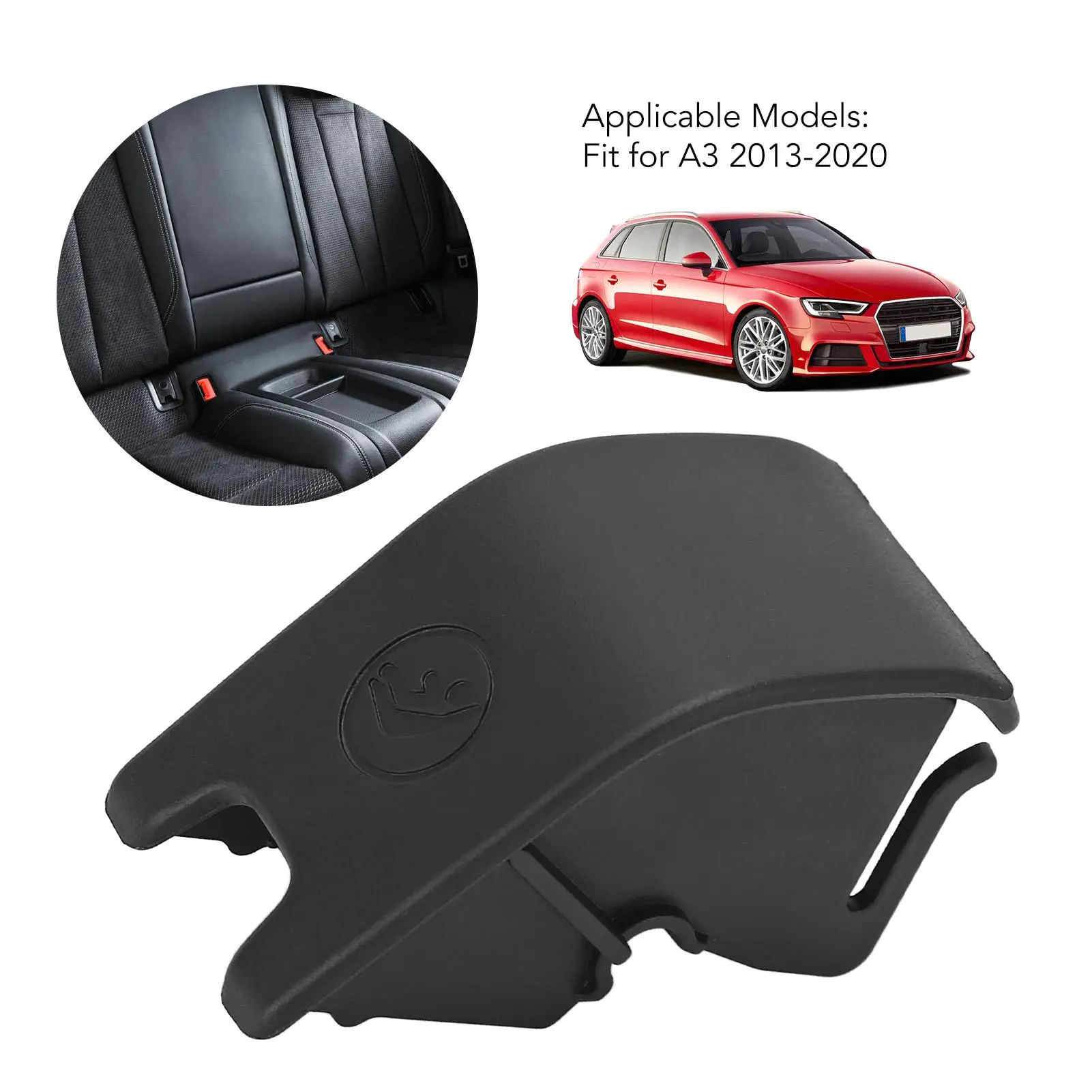 Compact Black Isofix Slot Cover Safety Belt Anchor Cover Fit For Audi A3 2013-2020 8V0887187