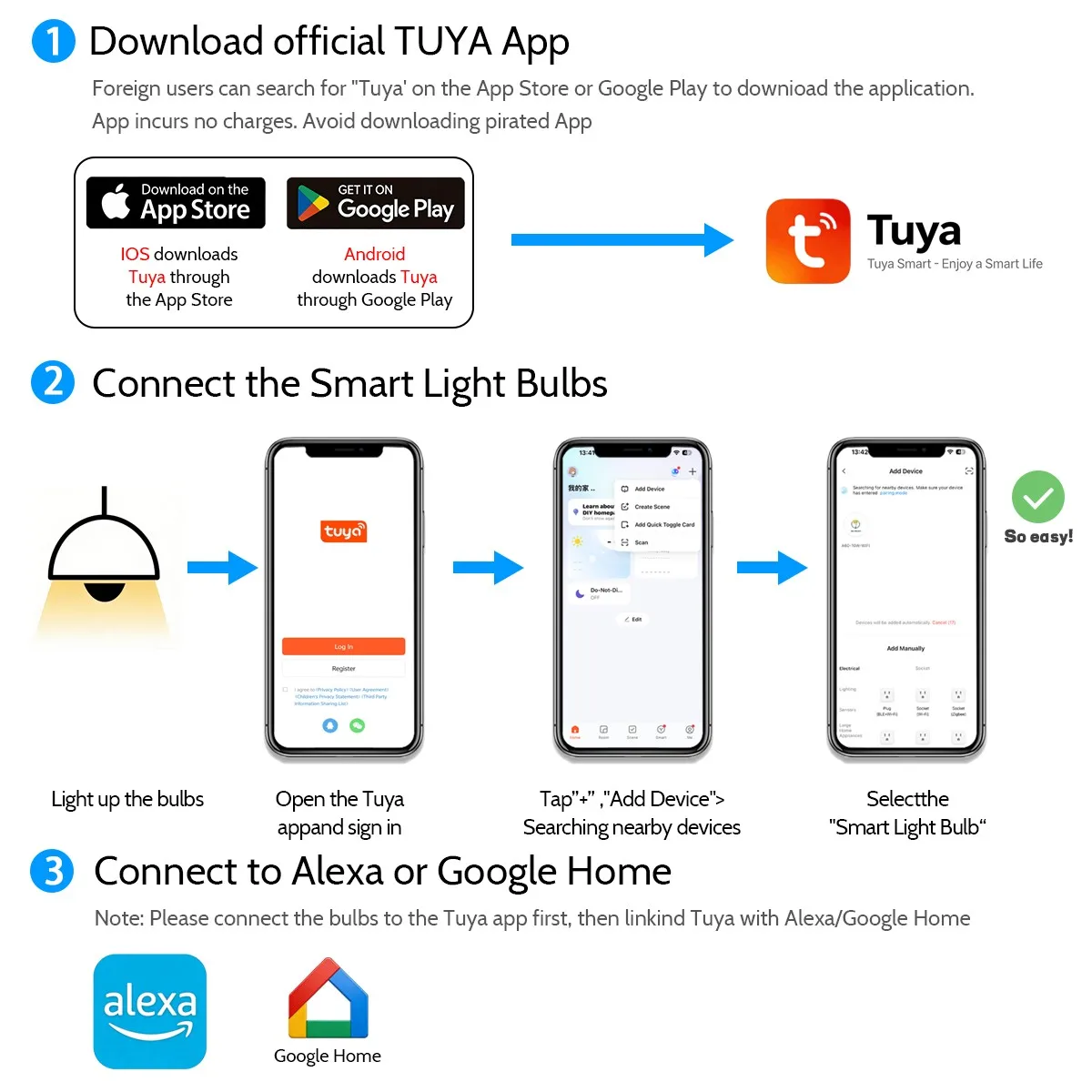 디밍이 가능한 E27 LED 전구 10W TUYA WiFi 스마트 RGBCW 다채로운 85-265V 조명 앱 조정 지원 Alexa Google 홈 앨리스 음성 제어