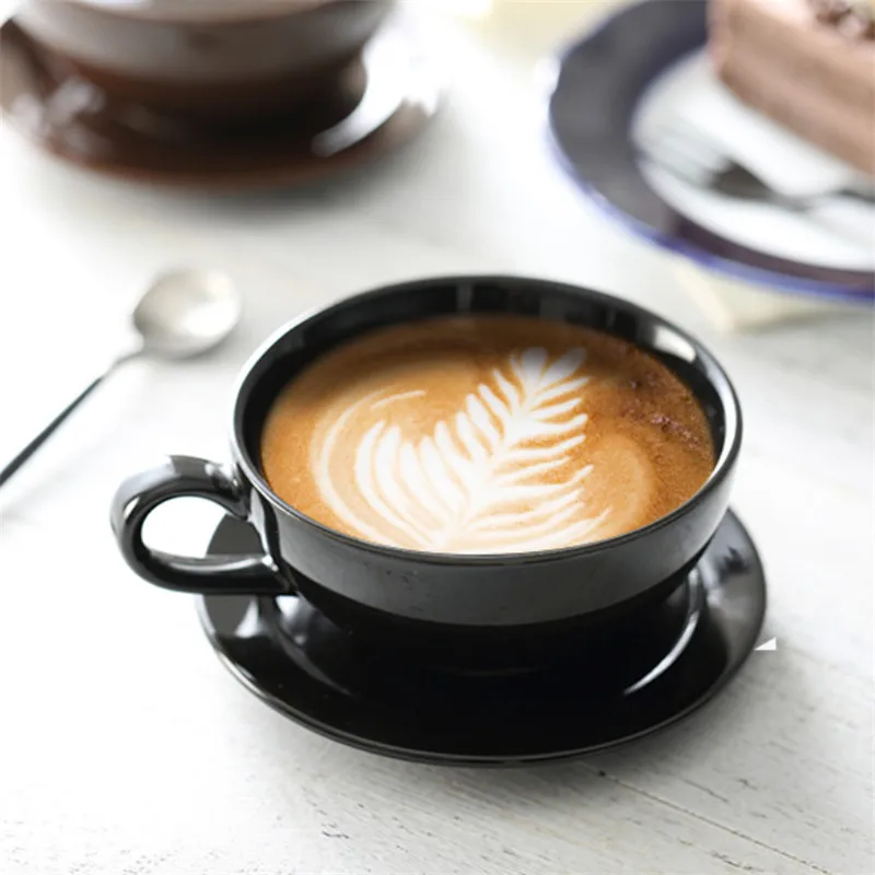 

Colorful European coffee cup, plate cup set, creative porcelain, underwear, office, pot of tea, cappuccino, latte