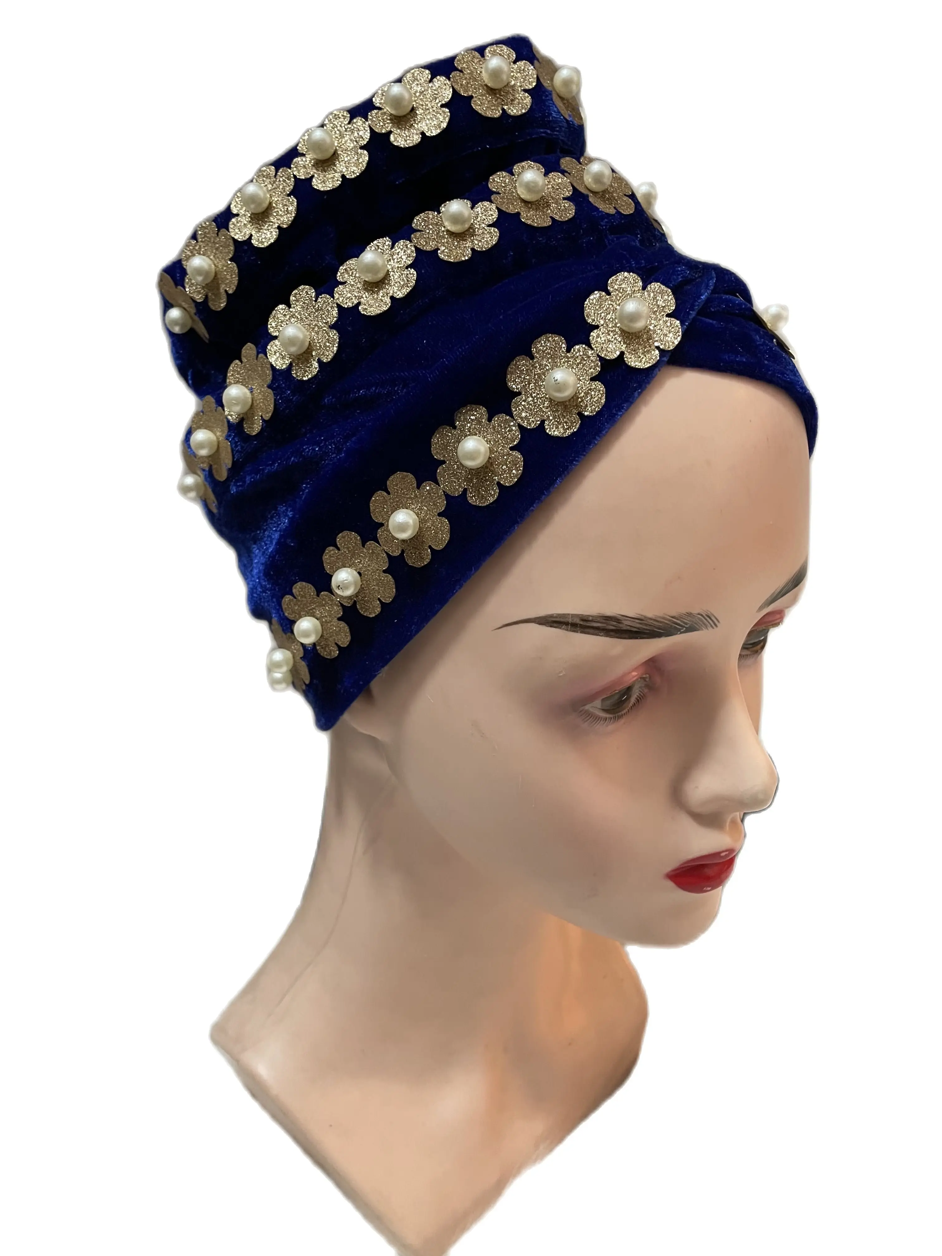 WholesaleAfricanHeadWrapCapHeadTieAutoGeleElegantVelvetWomen