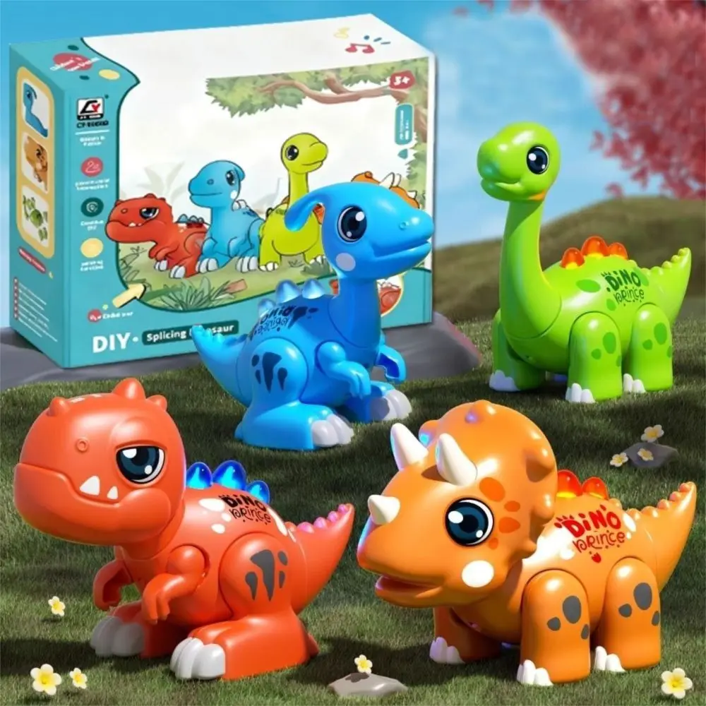 Large Size Assembling Dinosaurs Creative Assembly Voice Feature DIY Dinosaur Collage Design Cute Model Simulation Dinosaurs