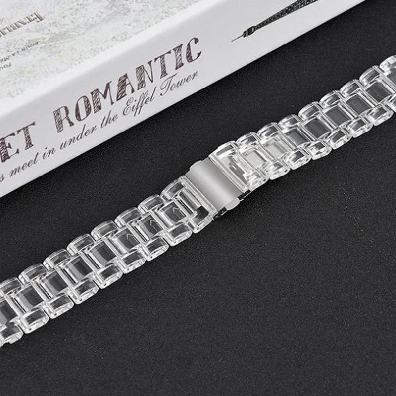 Premium Clear Resin Watch Strap - Elegant Bracelet Watchband Accessory