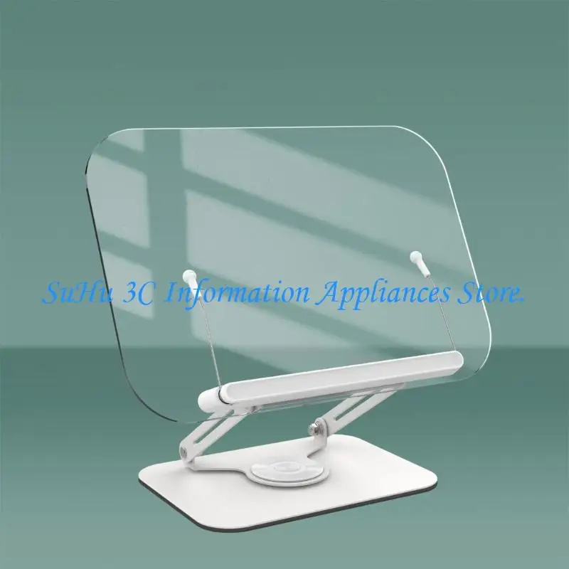 다양한 요구 사항을 충족하기 위해 완전히 조절 가능하고 360°회전 가능한 독서용 현대 아크릴 책상 스탠드 책 홀더