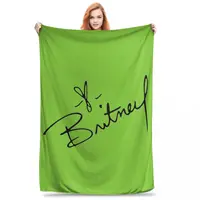 Britney Spears SIGNATURE Blanket Fleece Portable Sofa Throw Blankets For Home Bedroom Outdoor Throws Bedspread Quilt 2