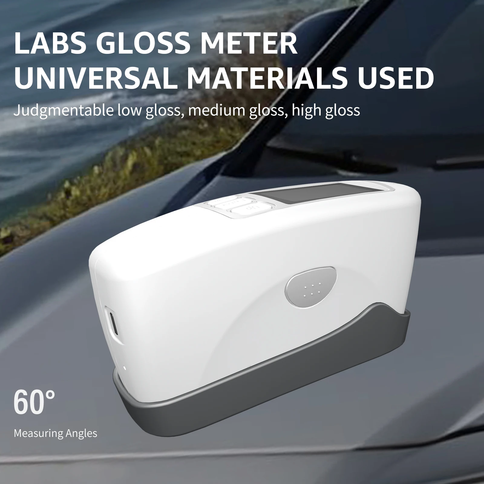 Gloss Meter 60 Angle 0-200GU Professional Lab Glossmeter With Calibration Tile and PC Analysis Type-C Charge