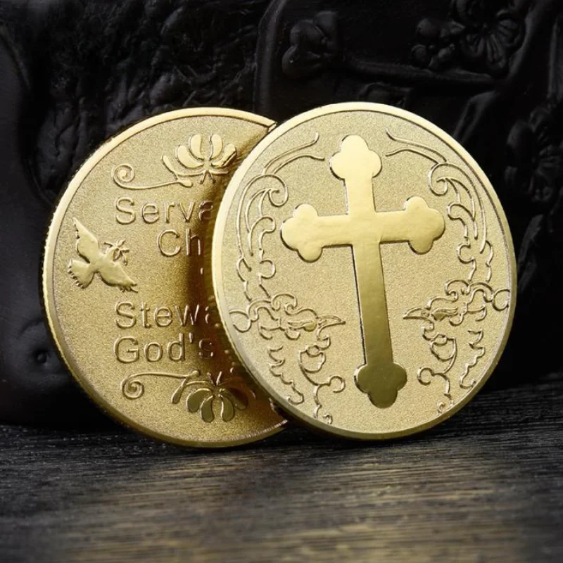 CrossgoldcoinChristsservantChristfaithcoinGodsgift